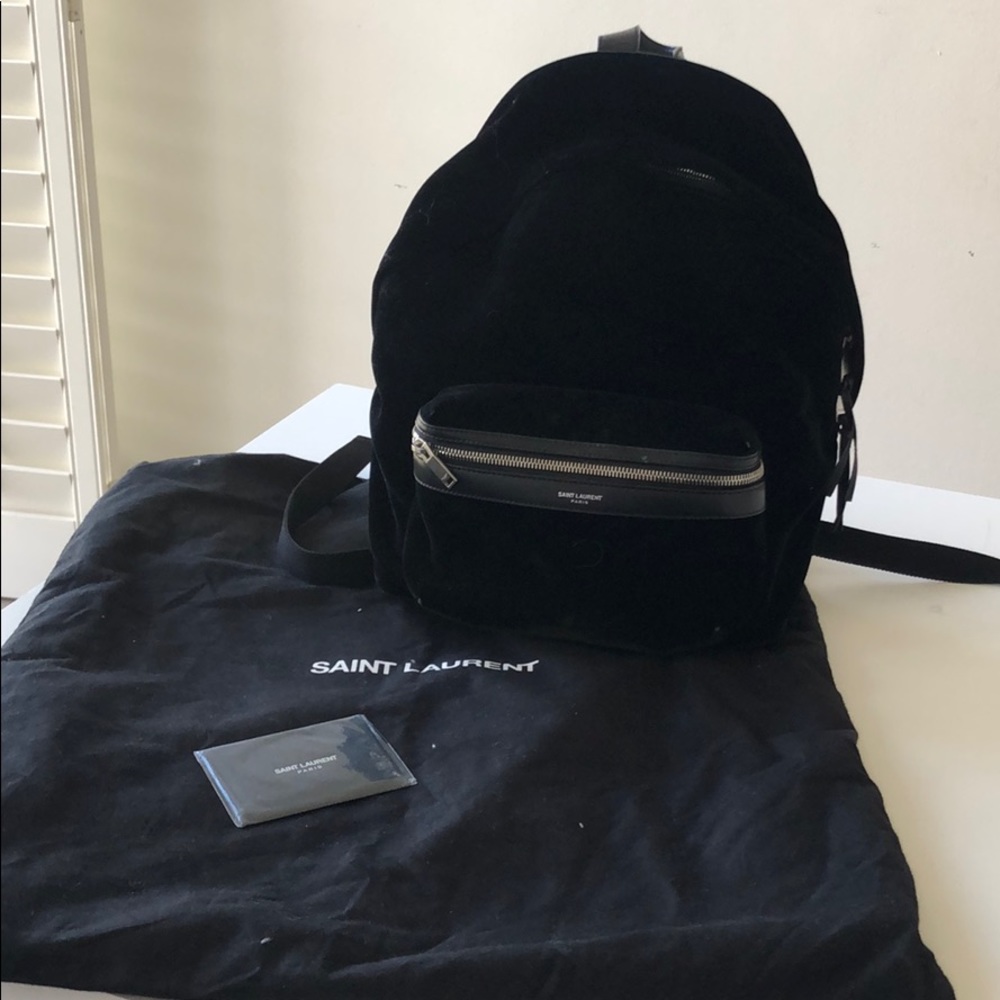 Saint Laurent Mini Velvet City Backpack